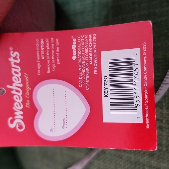 Sweethearts Pink Heart Flirt Plush - Picture 4 of 5